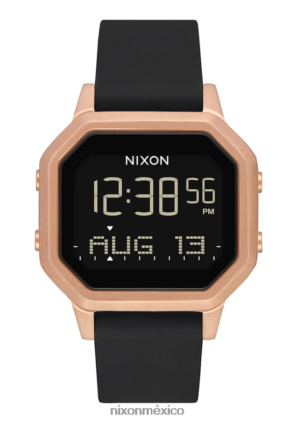 Nixon sirena de acero inoxidable Z2VL2N204 mirar oro rosa/negro