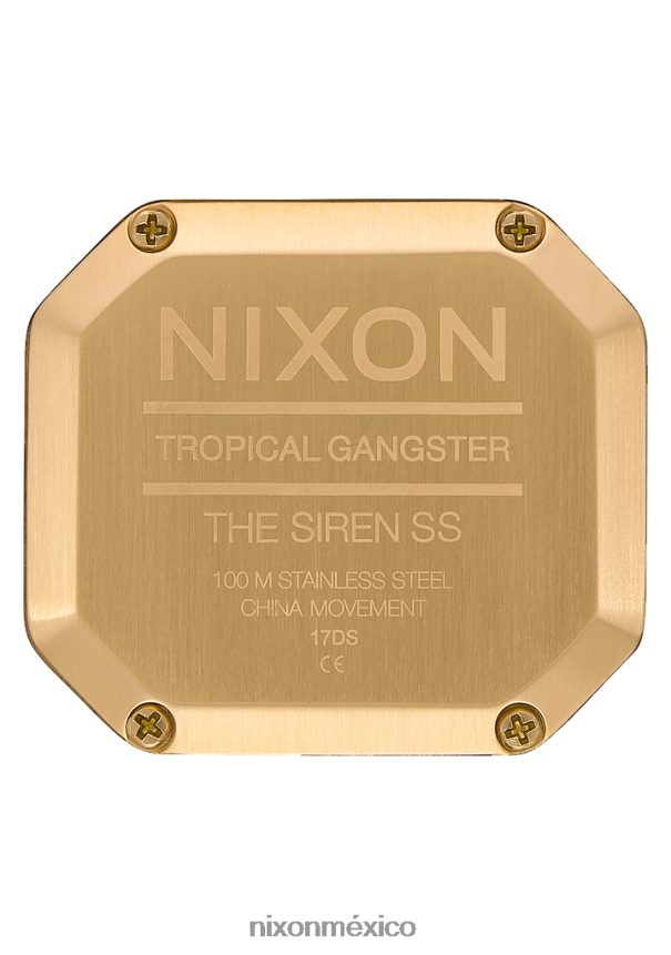 Nixon sirena de acero inoxidable Z2VL2N207 mirar oro/negro