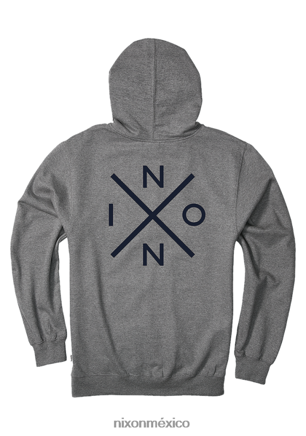 Nixon sudadera con capucha y cremallera completa Z2VL2N467 ropa gris jaspeado oscuro