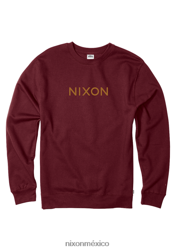 Nixon sudadera con logo bordado Z2VL2N461 ropa borgoña